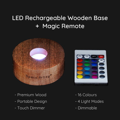 16 Colours Wireless Wooden Base with Magic Remote for Lightbulbs