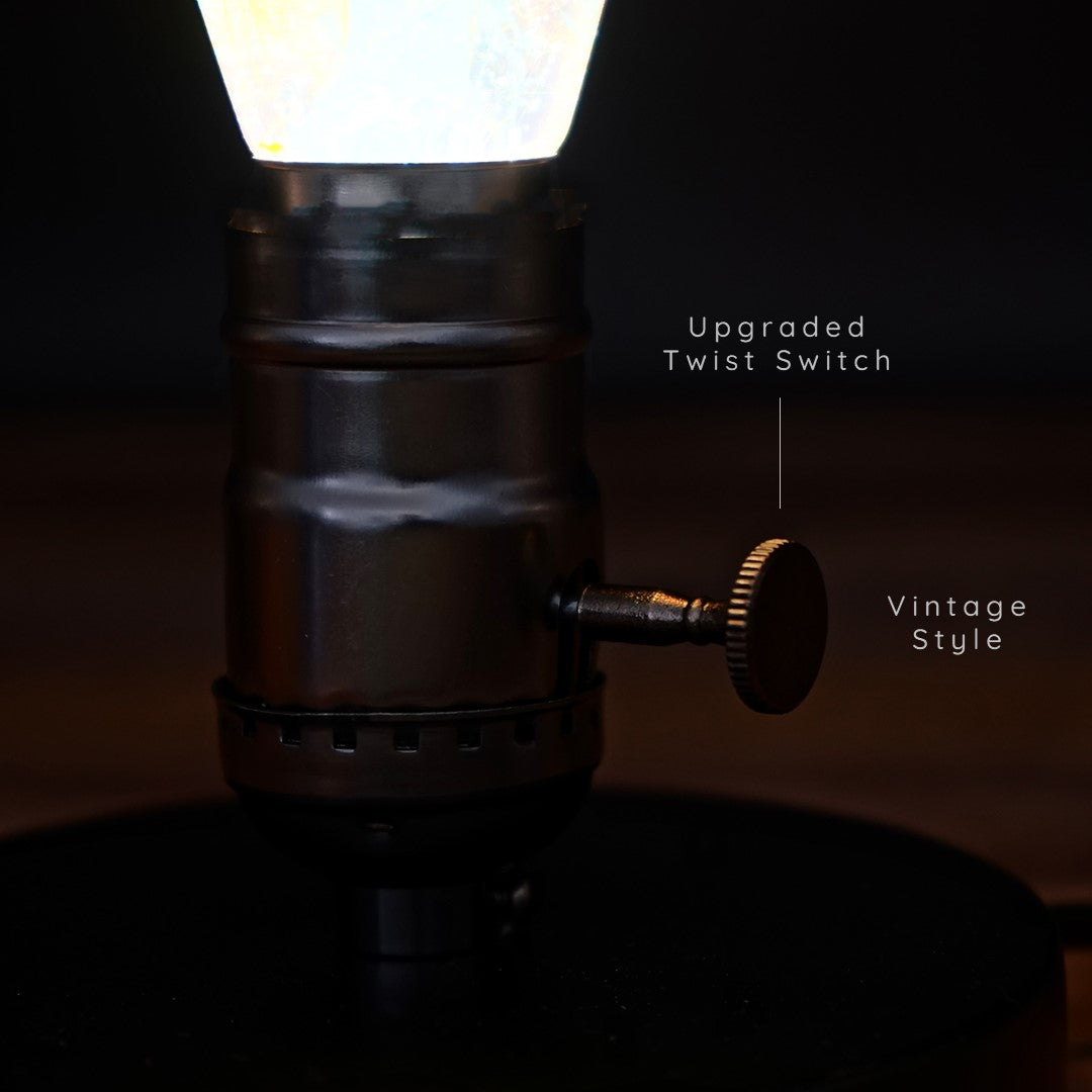 Vintage Lamp Base (BLACK Edition) (New Twist Switch)